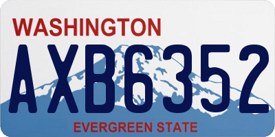 WA license plate AXB6352