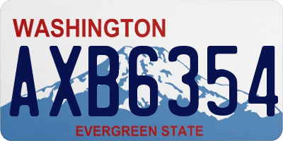 WA license plate AXB6354