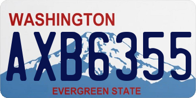 WA license plate AXB6355