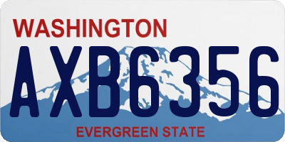 WA license plate AXB6356