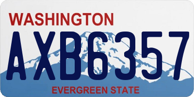 WA license plate AXB6357