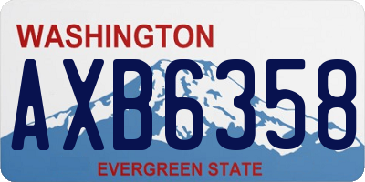 WA license plate AXB6358