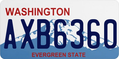 WA license plate AXB6360