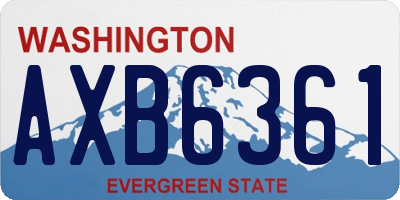WA license plate AXB6361