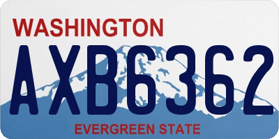 WA license plate AXB6362