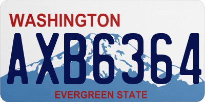 WA license plate AXB6364