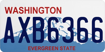 WA license plate AXB6366