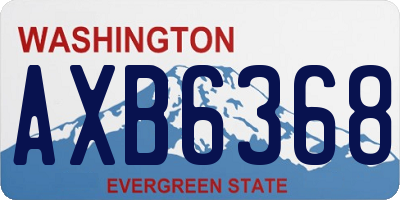 WA license plate AXB6368
