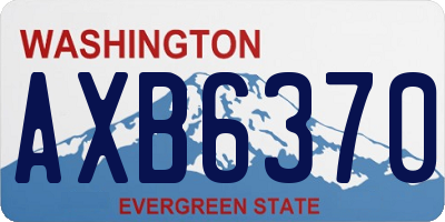 WA license plate AXB6370
