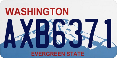 WA license plate AXB6371