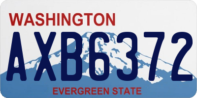 WA license plate AXB6372