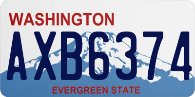 WA license plate AXB6374