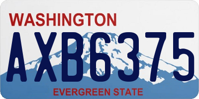 WA license plate AXB6375