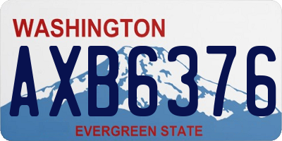 WA license plate AXB6376