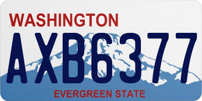WA license plate AXB6377