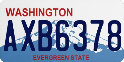 WA license plate AXB6378