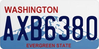 WA license plate AXB6380