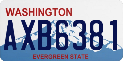 WA license plate AXB6381