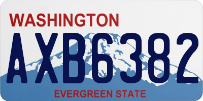 WA license plate AXB6382