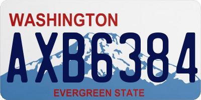 WA license plate AXB6384