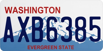 WA license plate AXB6385