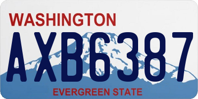 WA license plate AXB6387