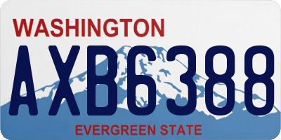 WA license plate AXB6388