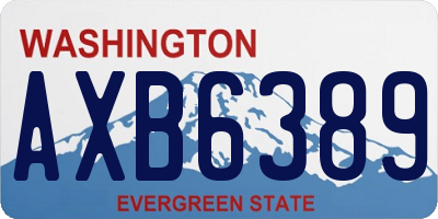 WA license plate AXB6389