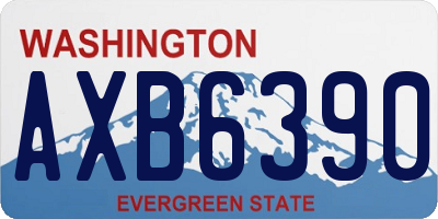 WA license plate AXB6390