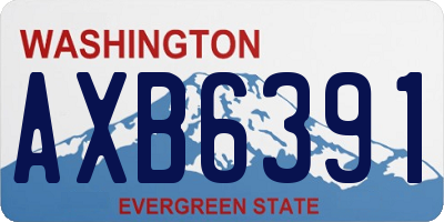 WA license plate AXB6391