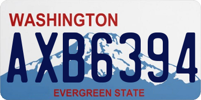 WA license plate AXB6394