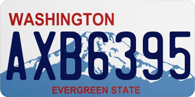 WA license plate AXB6395