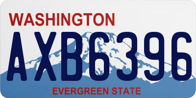 WA license plate AXB6396
