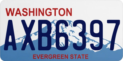 WA license plate AXB6397