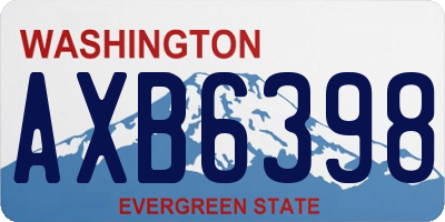 WA license plate AXB6398