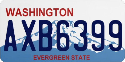 WA license plate AXB6399