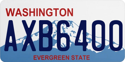 WA license plate AXB6400