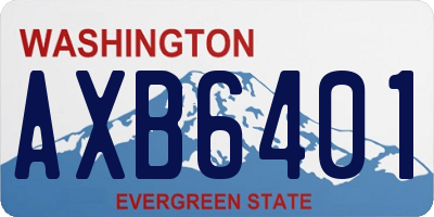 WA license plate AXB6401