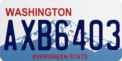 WA license plate AXB6403
