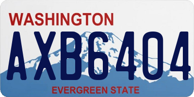 WA license plate AXB6404