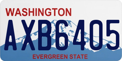 WA license plate AXB6405