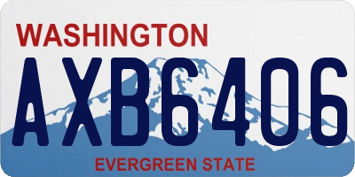 WA license plate AXB6406