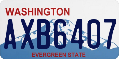 WA license plate AXB6407