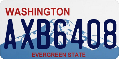 WA license plate AXB6408