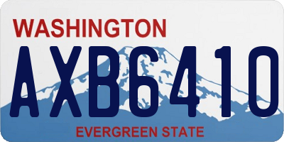 WA license plate AXB6410