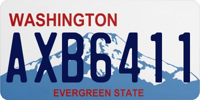 WA license plate AXB6411