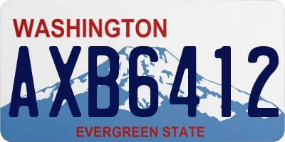 WA license plate AXB6412