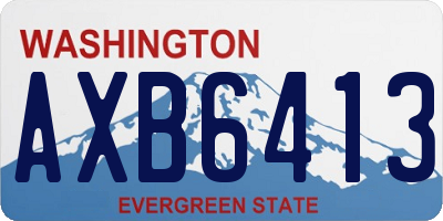 WA license plate AXB6413