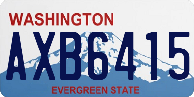 WA license plate AXB6415