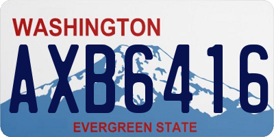 WA license plate AXB6416